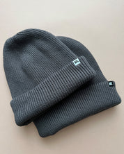 Duo of Adult + Child Beanie in Slate