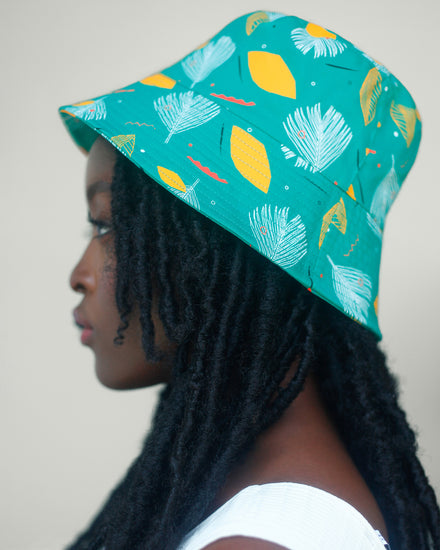Satin Lined Printed Bucket Hat in Flora