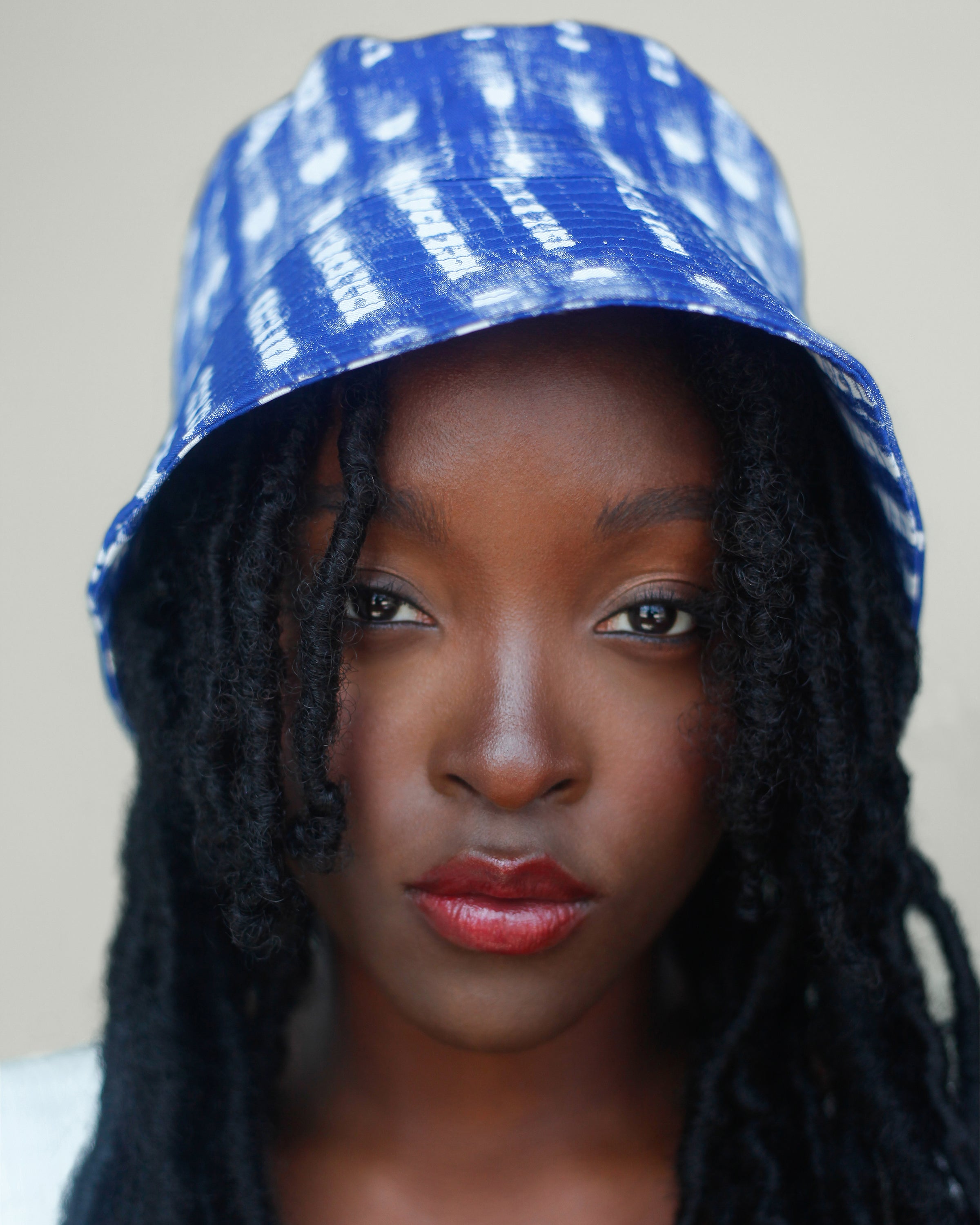 Satin Lined Printed Bucket Hat in Shibori