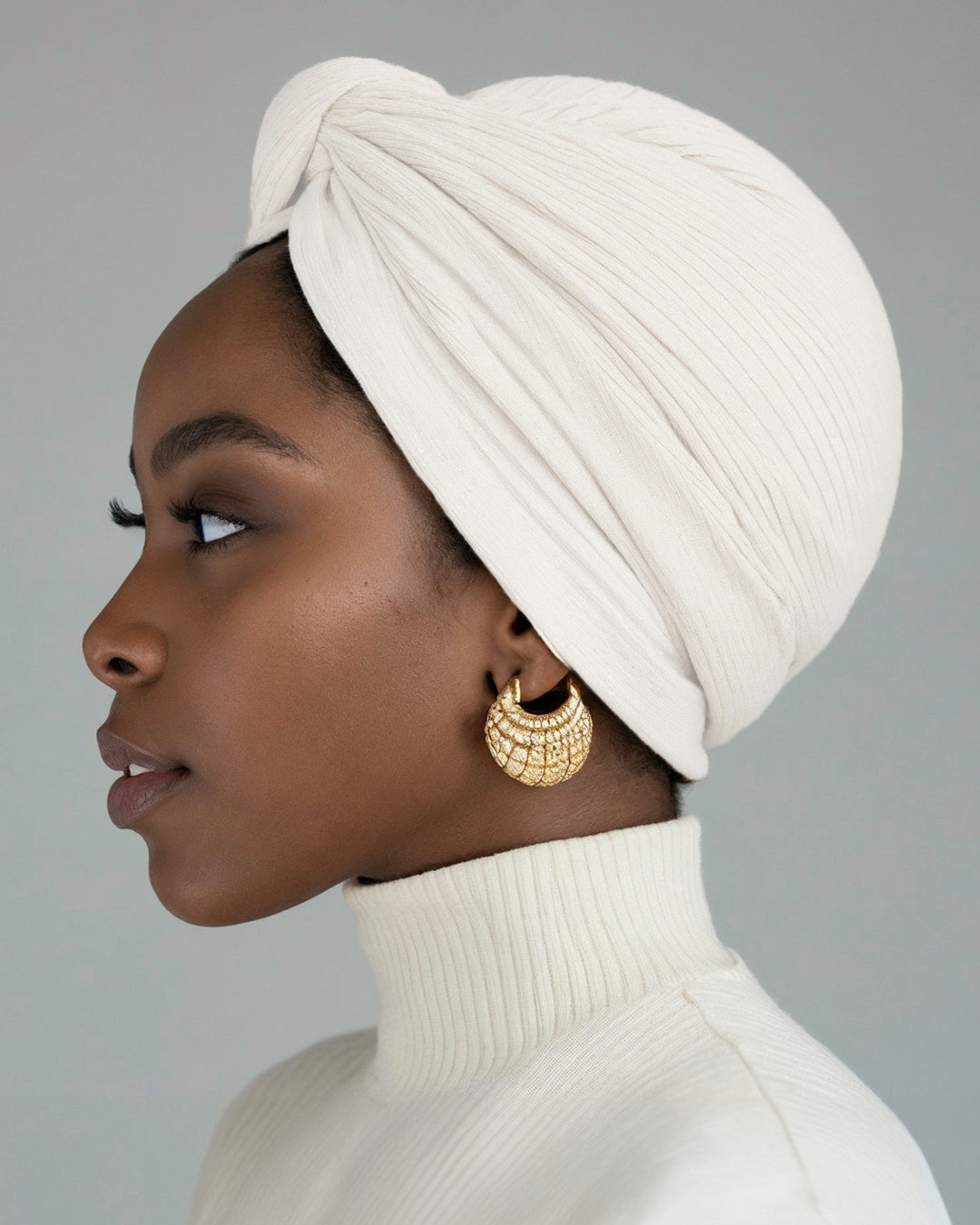 Premium Soft Lined Turban in Dove