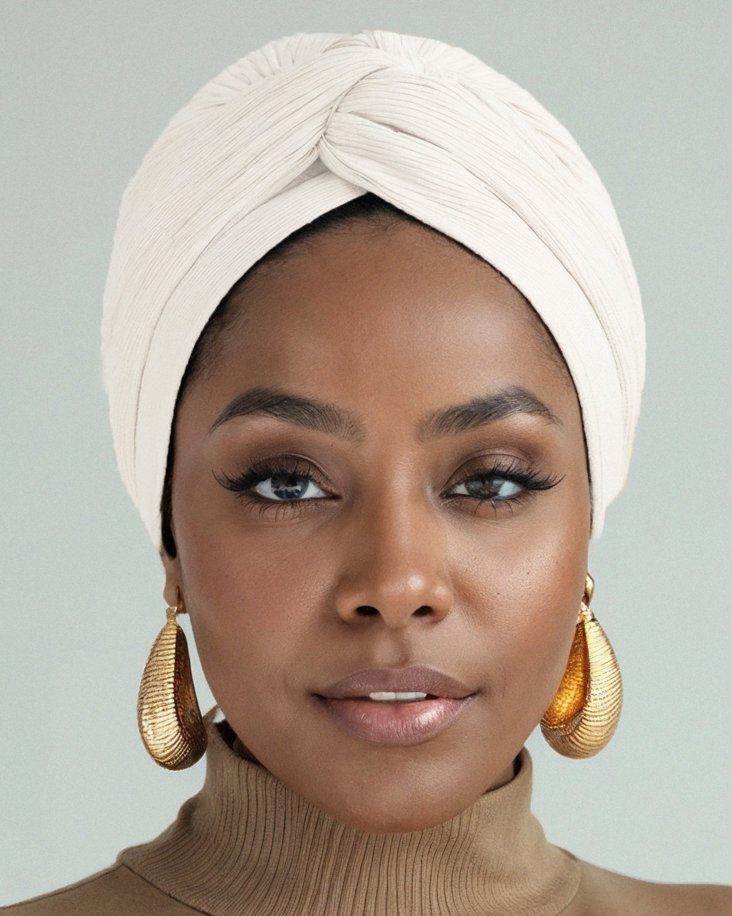 Premium Soft Lined Turban in Dove