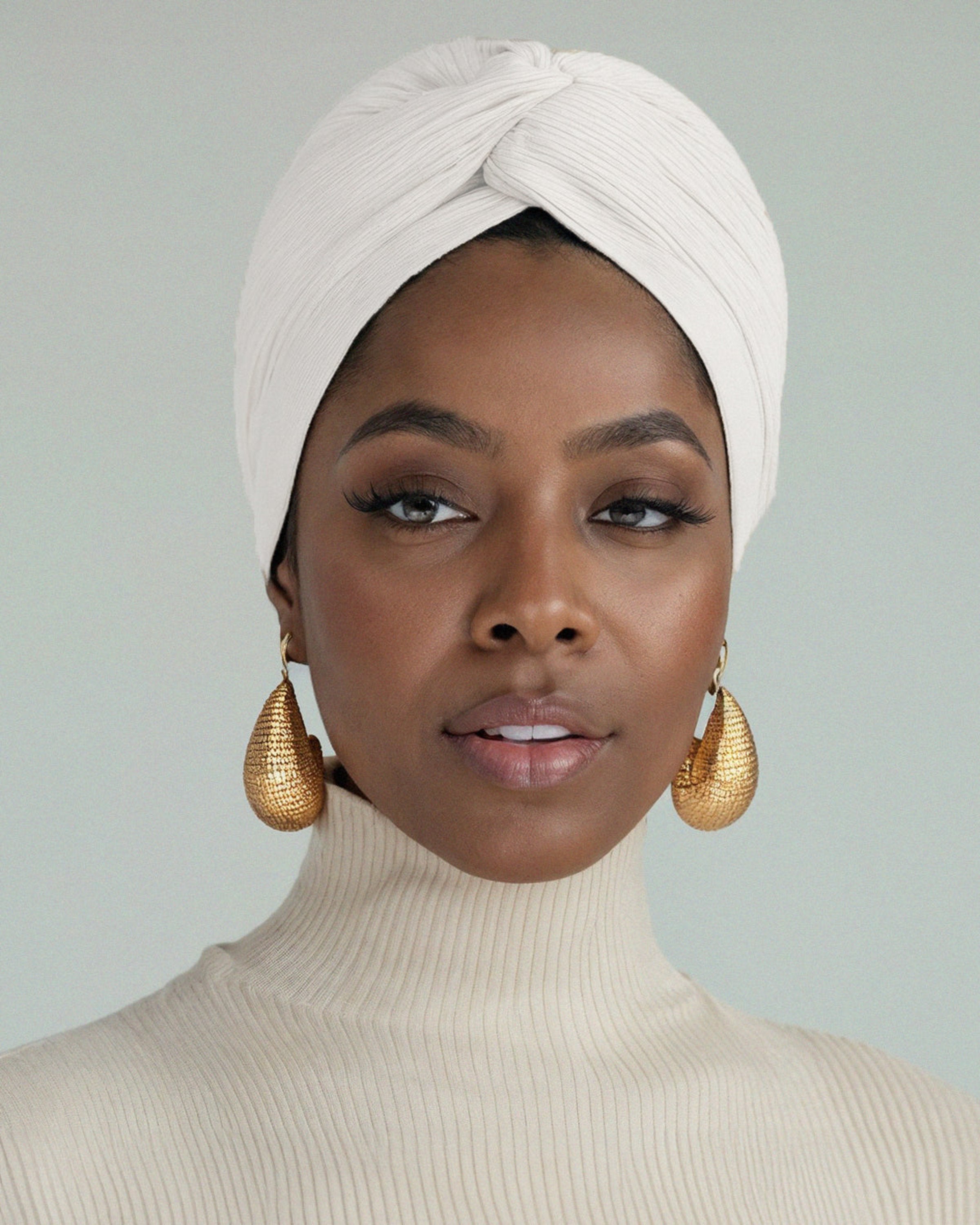 Premium Soft Lined Turban in Dove