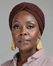 Premium Soft Lined Turban in Umber