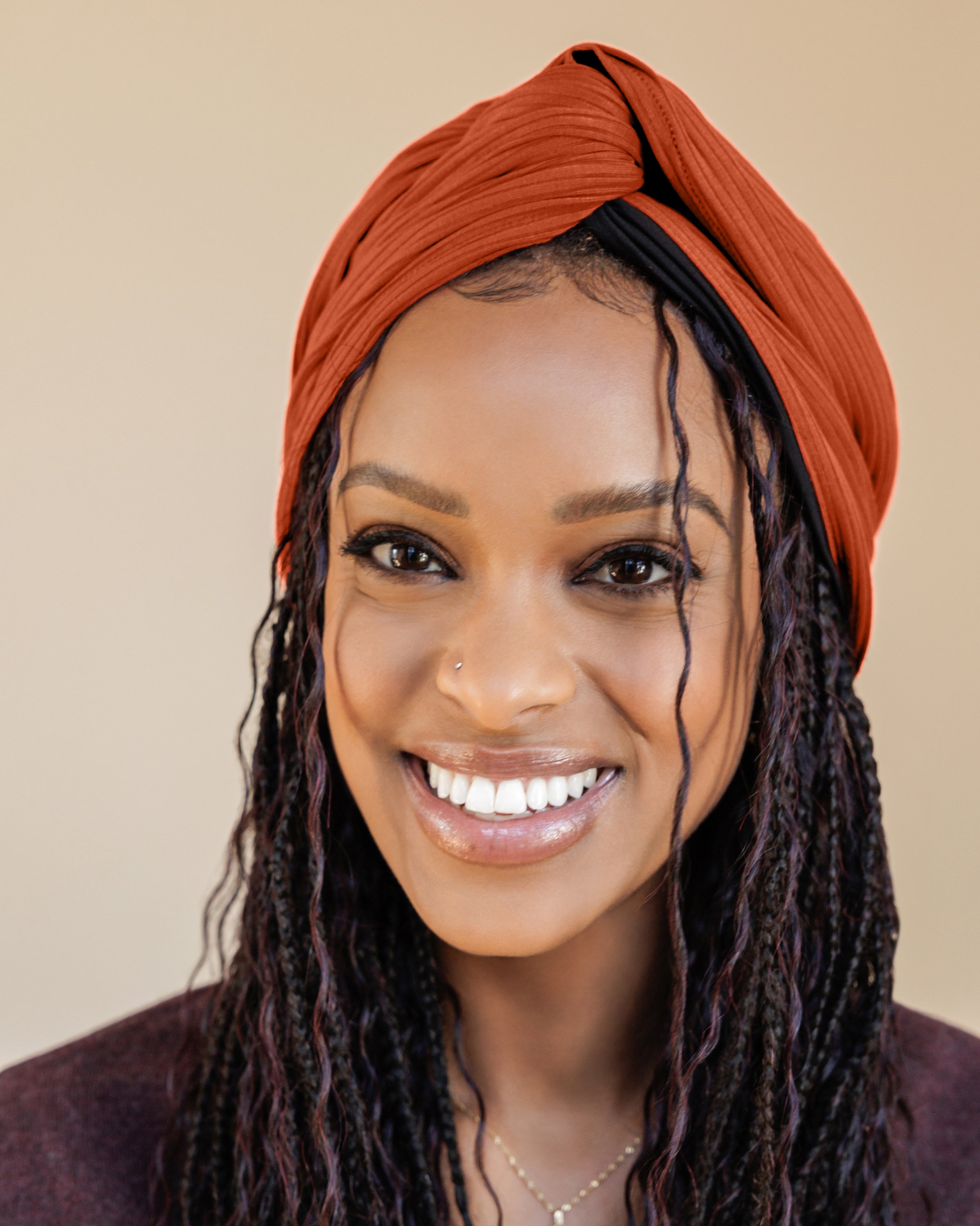 Premium Soft Lined Turban in Paprika