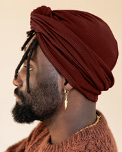Premium Soft Lined Turban in Umber