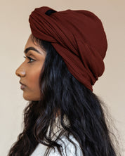 Premium Soft Lined Turban in Umber