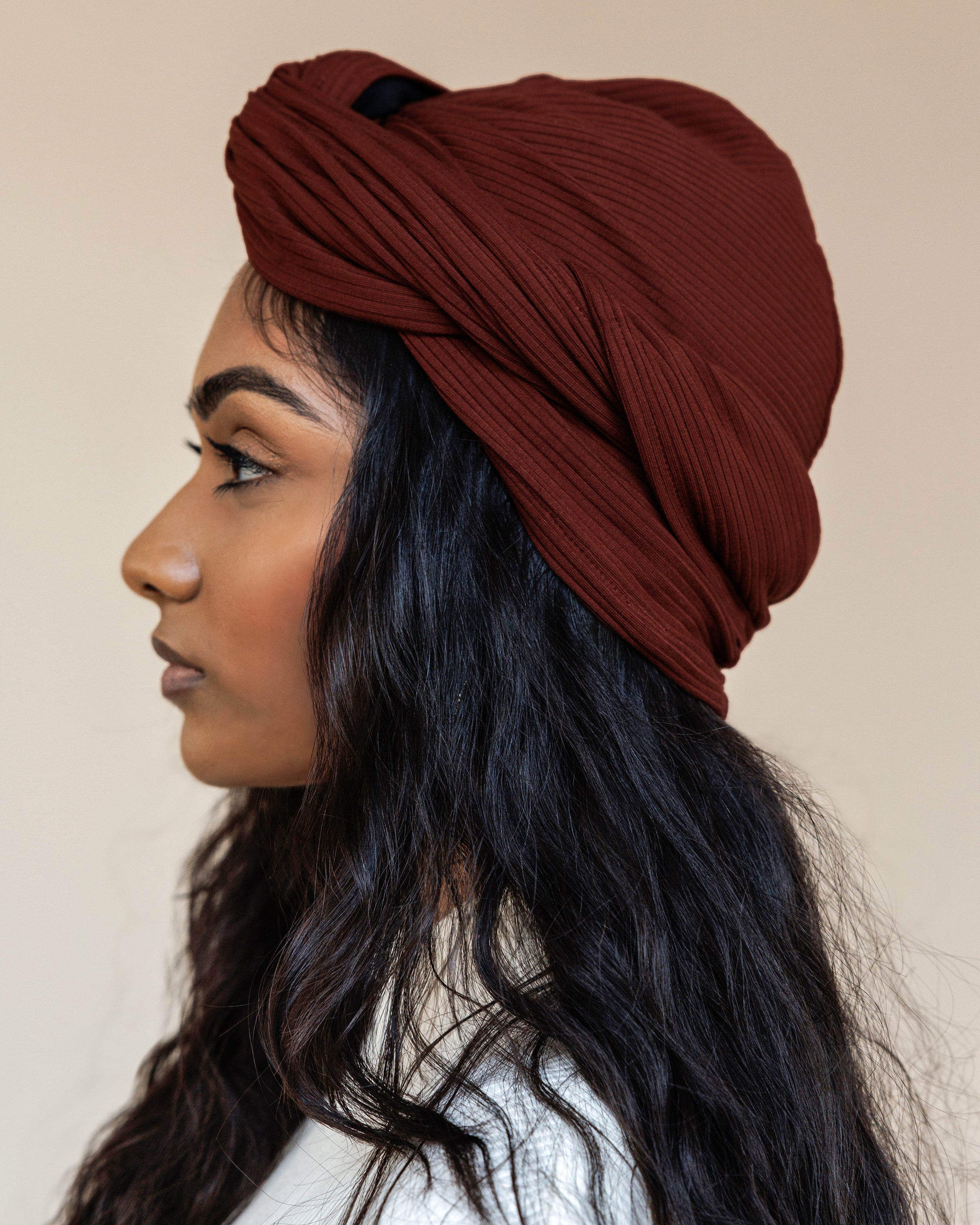 Premium Soft Lined Turban in Umber