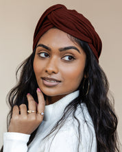 Premium Soft Lined Turban in Umber