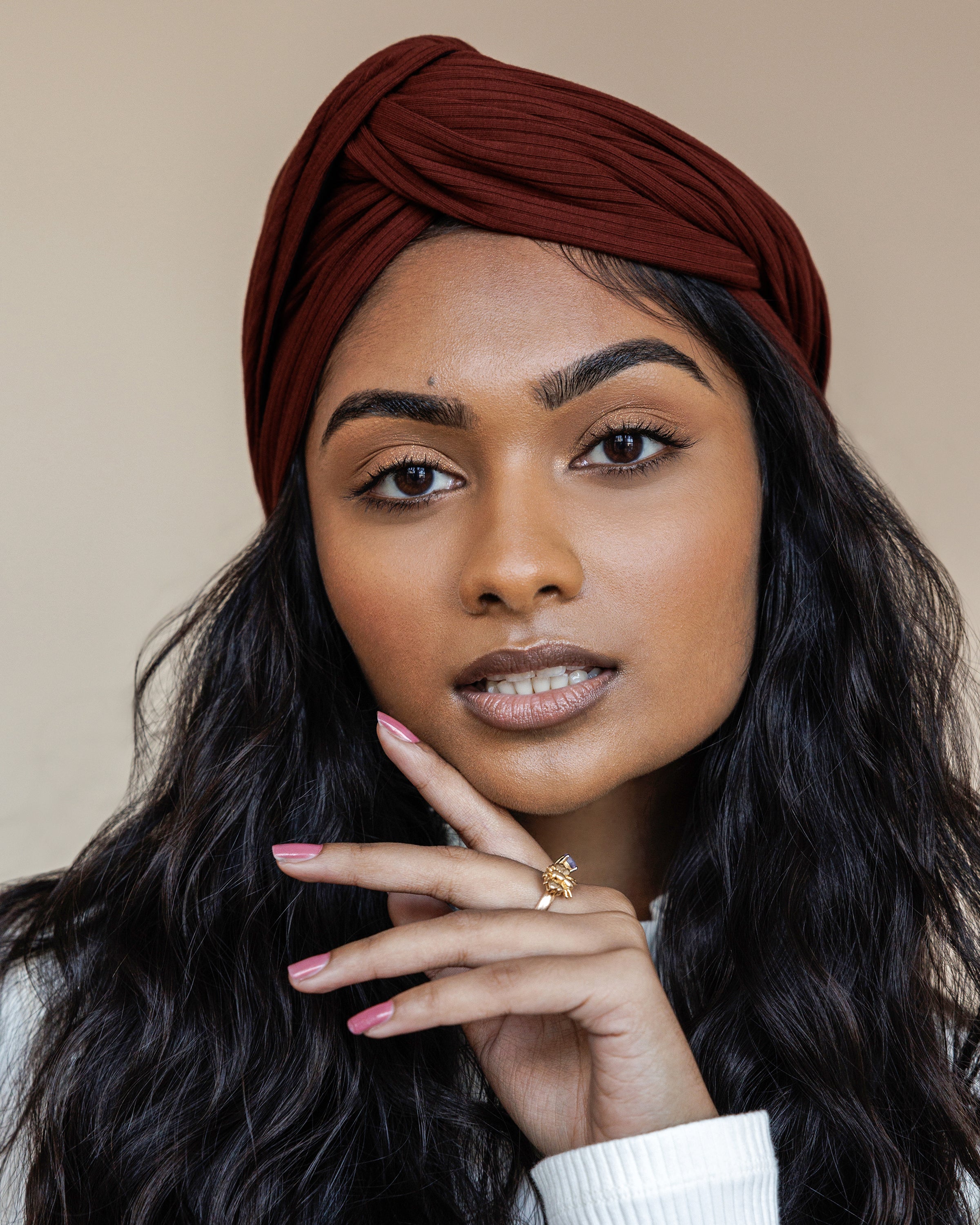 Premium Soft Lined Turban in Umber