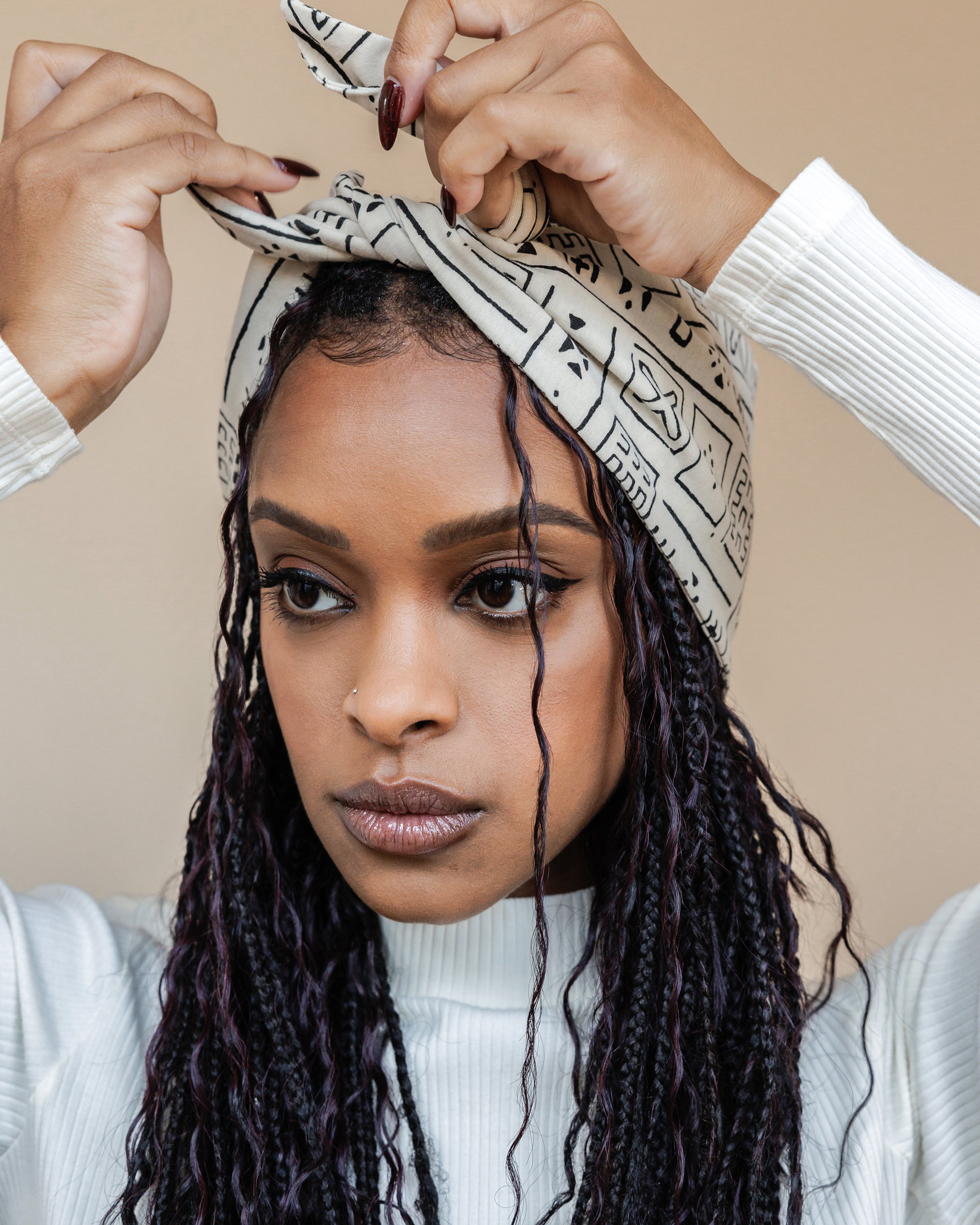 Printed Stretch Bandie in Sand Heritage