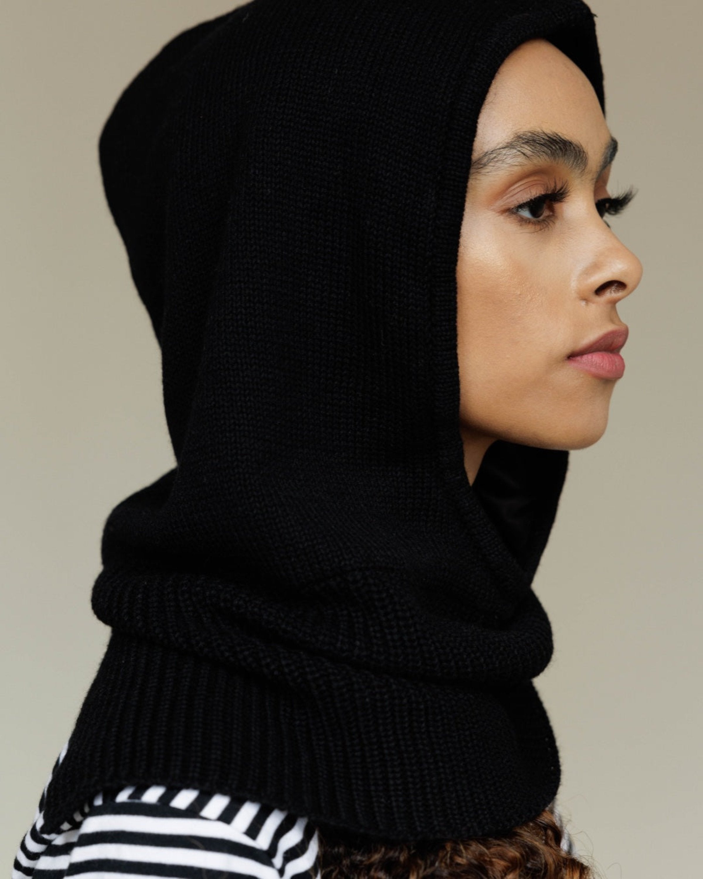 Satin Lined Balaclava in Black