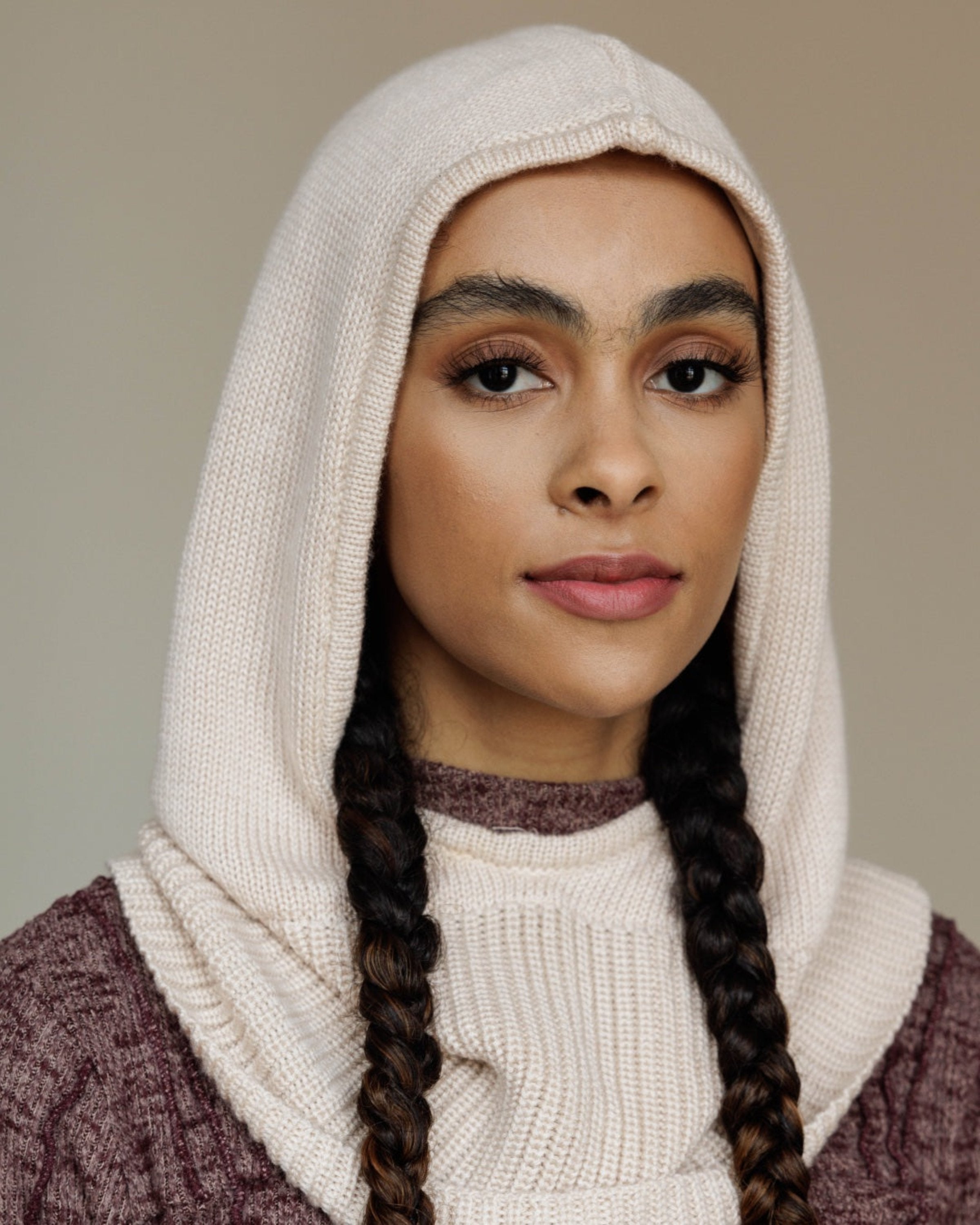 Satin Lined Balaclava in Cream