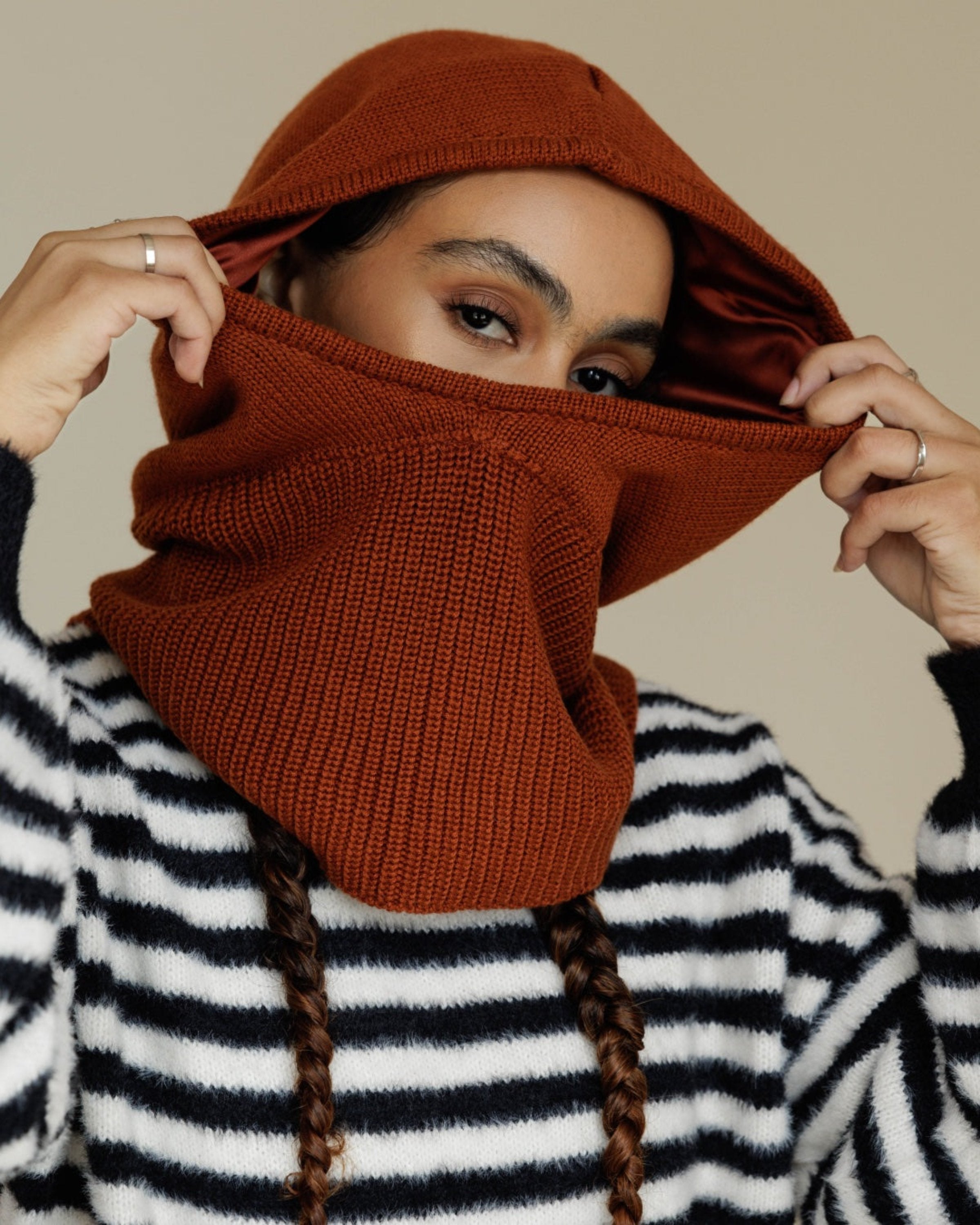 Satin Lined Balaclava in Paprika