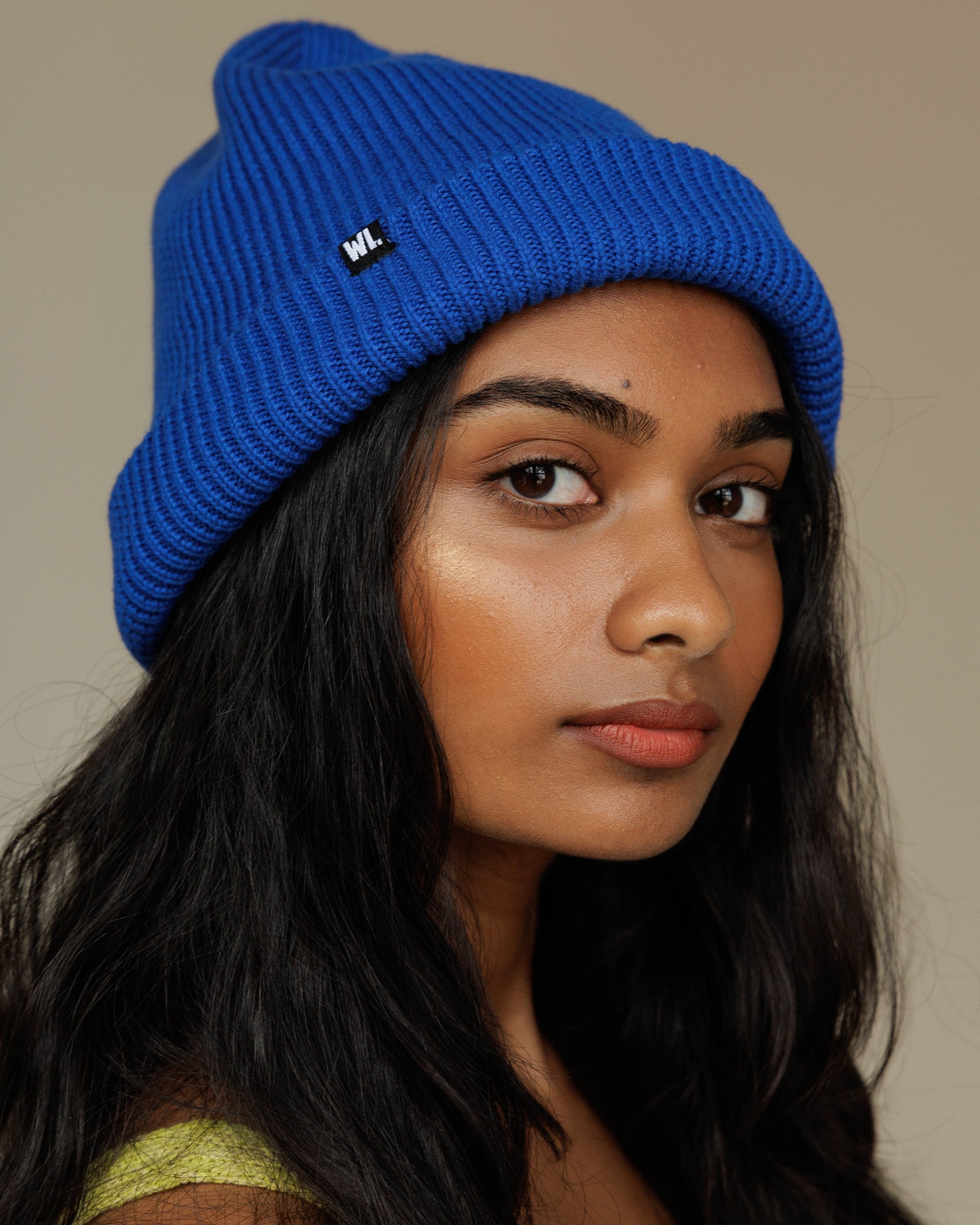 Satin Lined Beanie in Cobalt