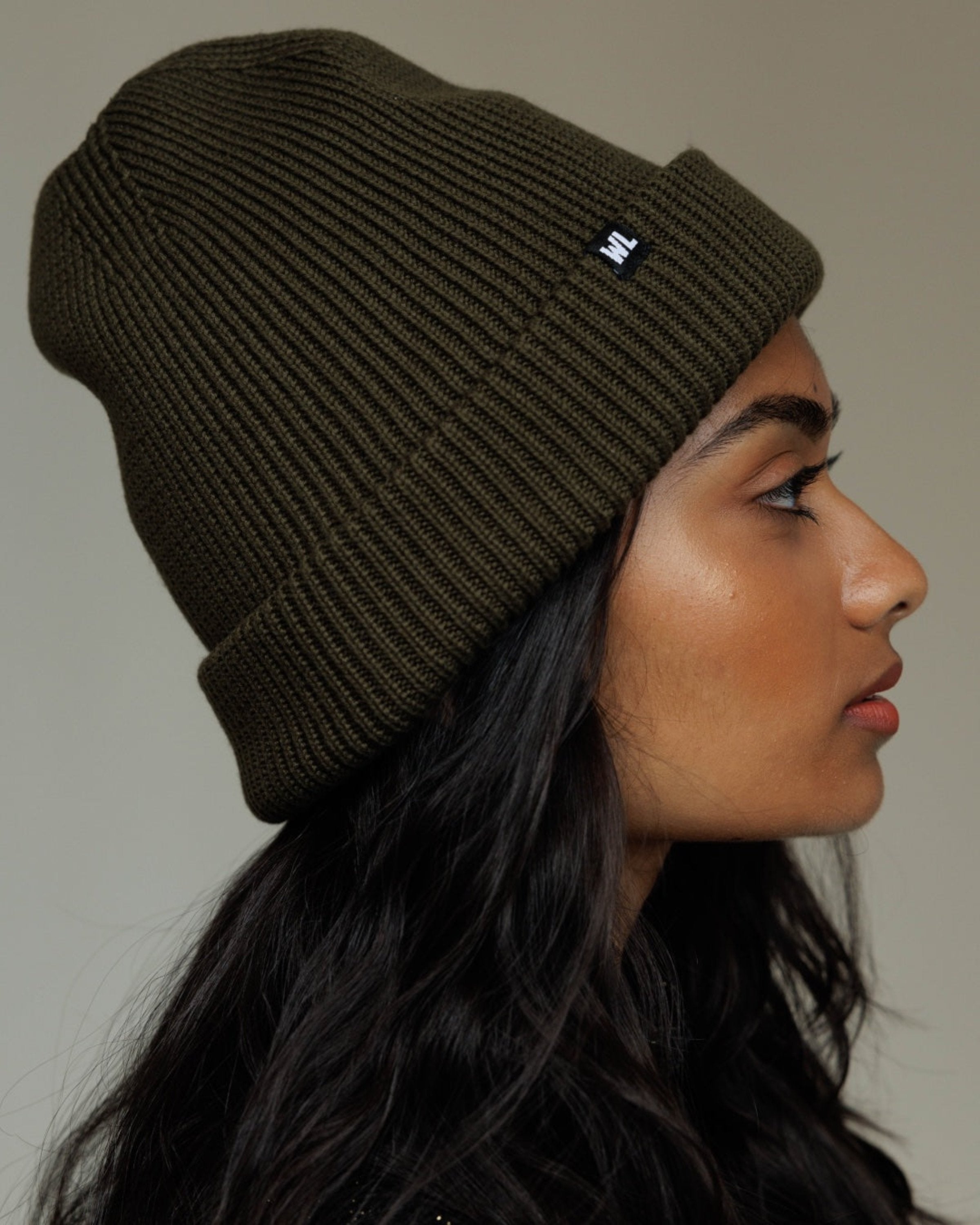 Satin Lined Beanie in Forest