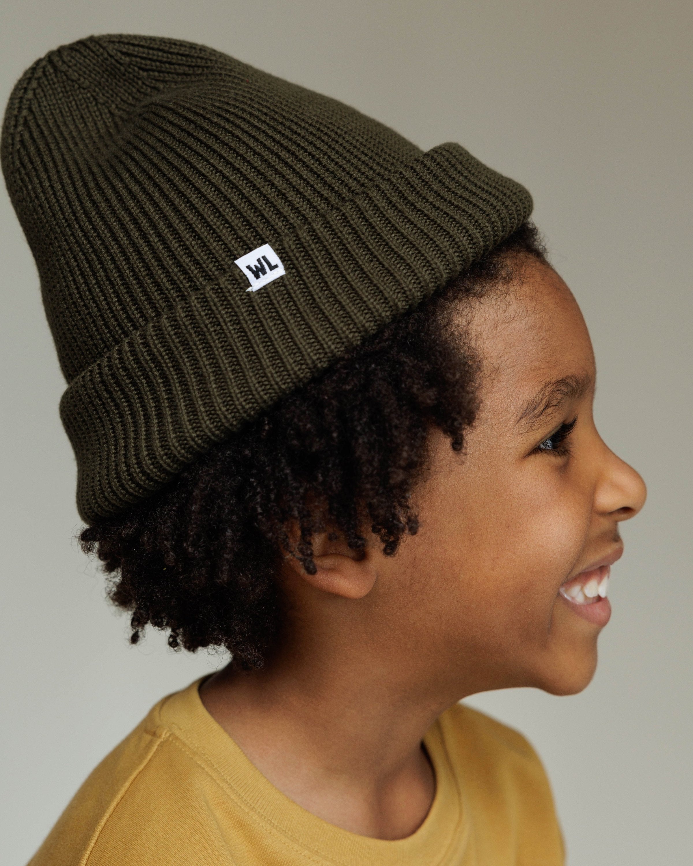 Satin Lined Beanie in Forest-Kids