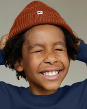 Satin Lined Beanie in Sienna-Kids