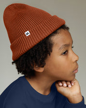 Satin Lined Beanie in Sienna-Kids