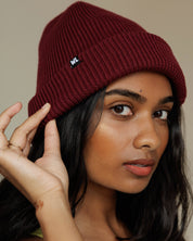 Duo of Adult + Child Beanie in Plum