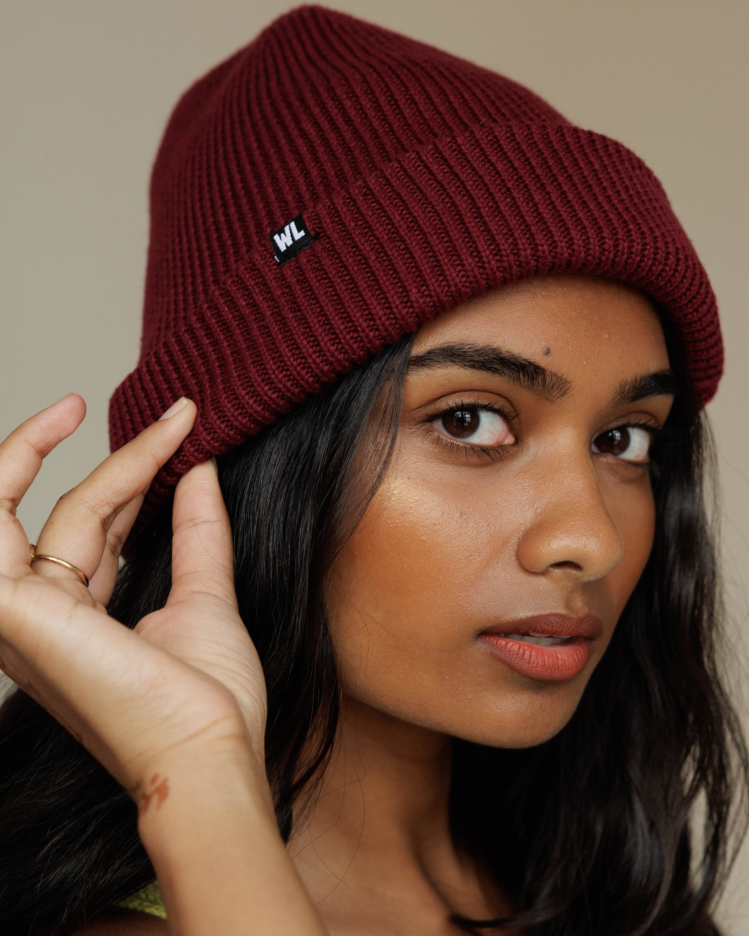 Duo of Adult + Child Beanie in Plum