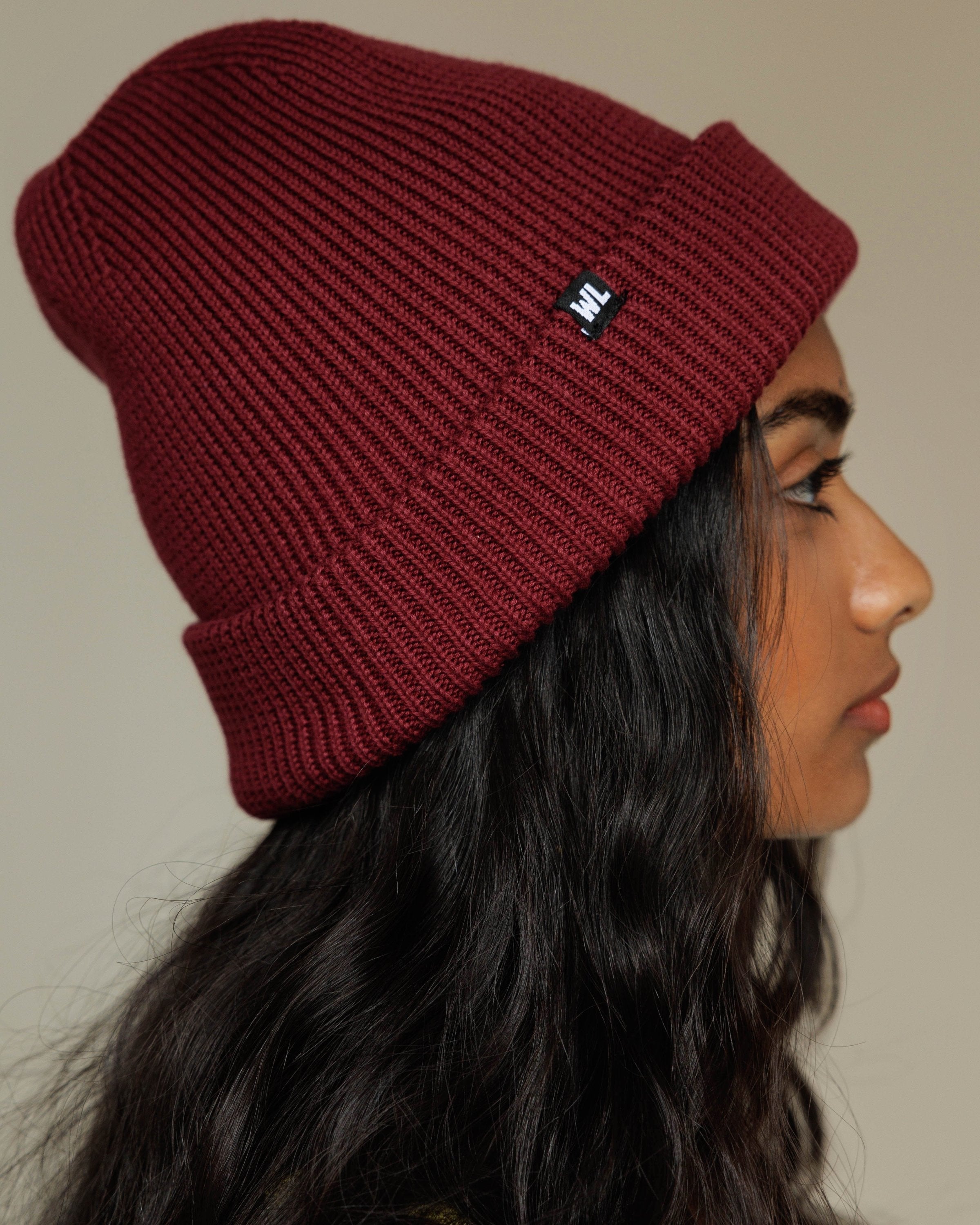 Satin Lined Beanie in Plum