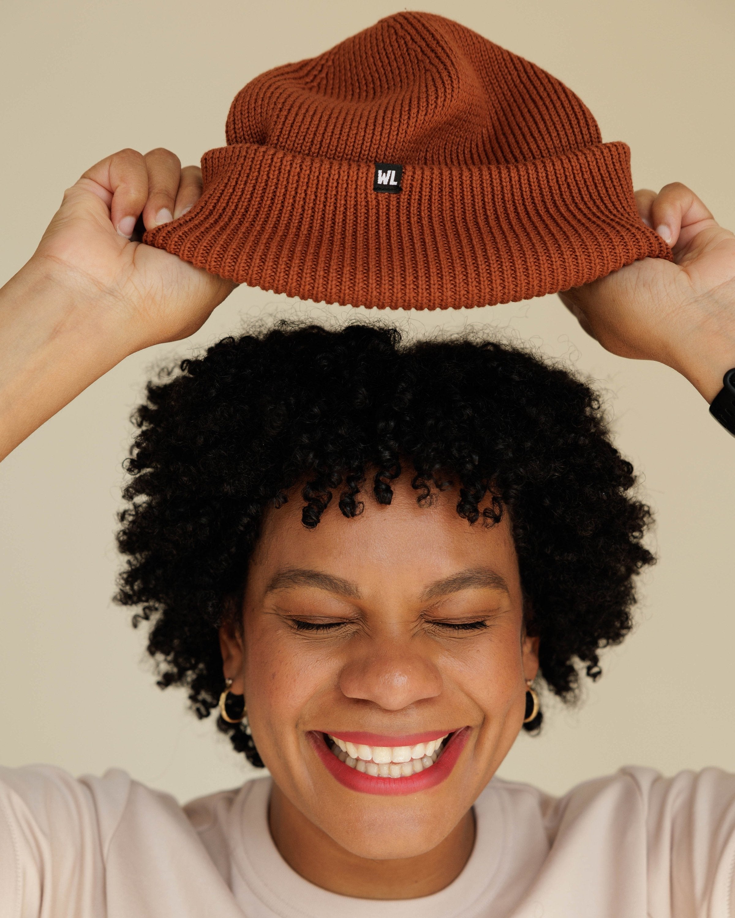 Satin Lined Beanie in Sienna