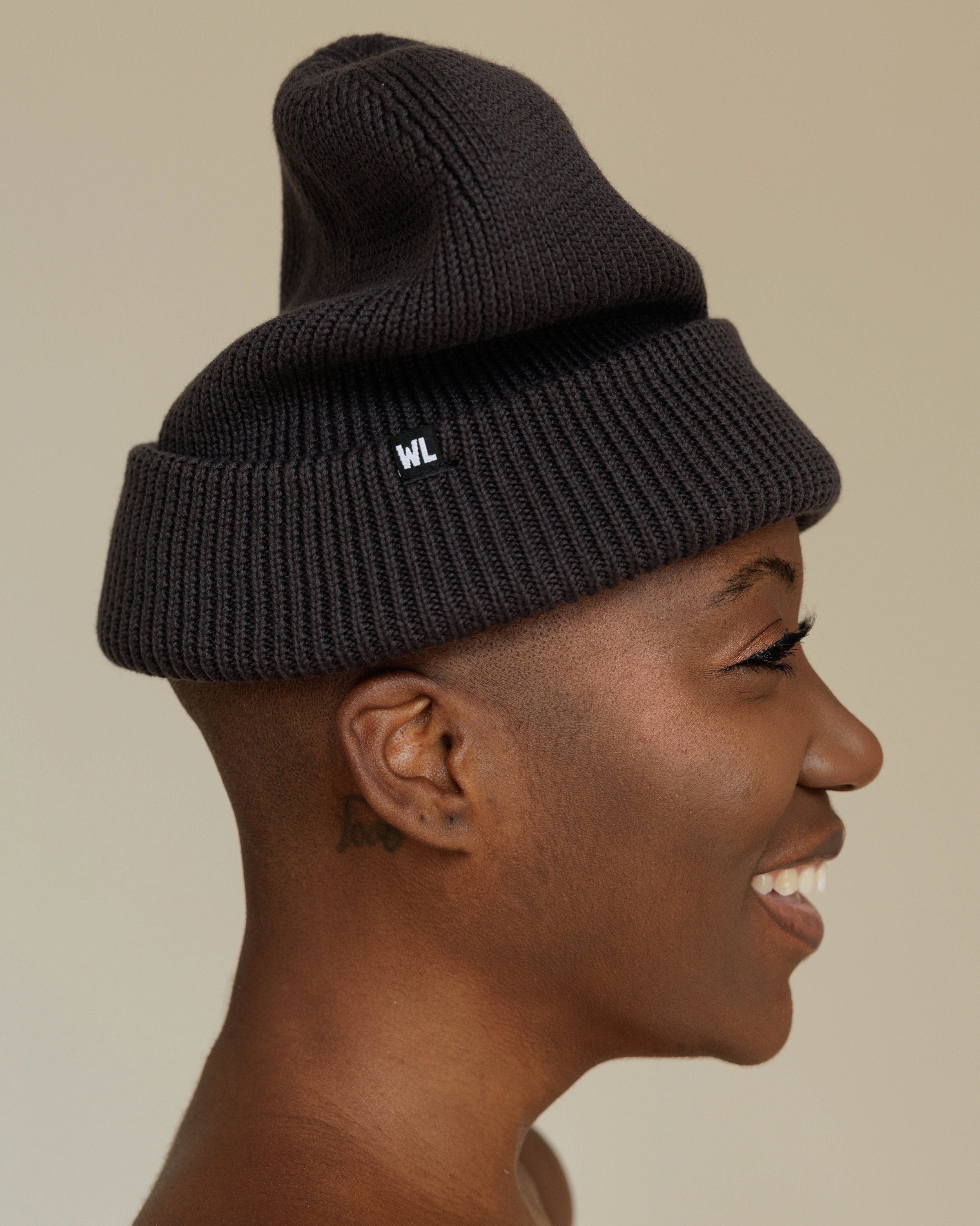 Satin Lined Beanie in Slate