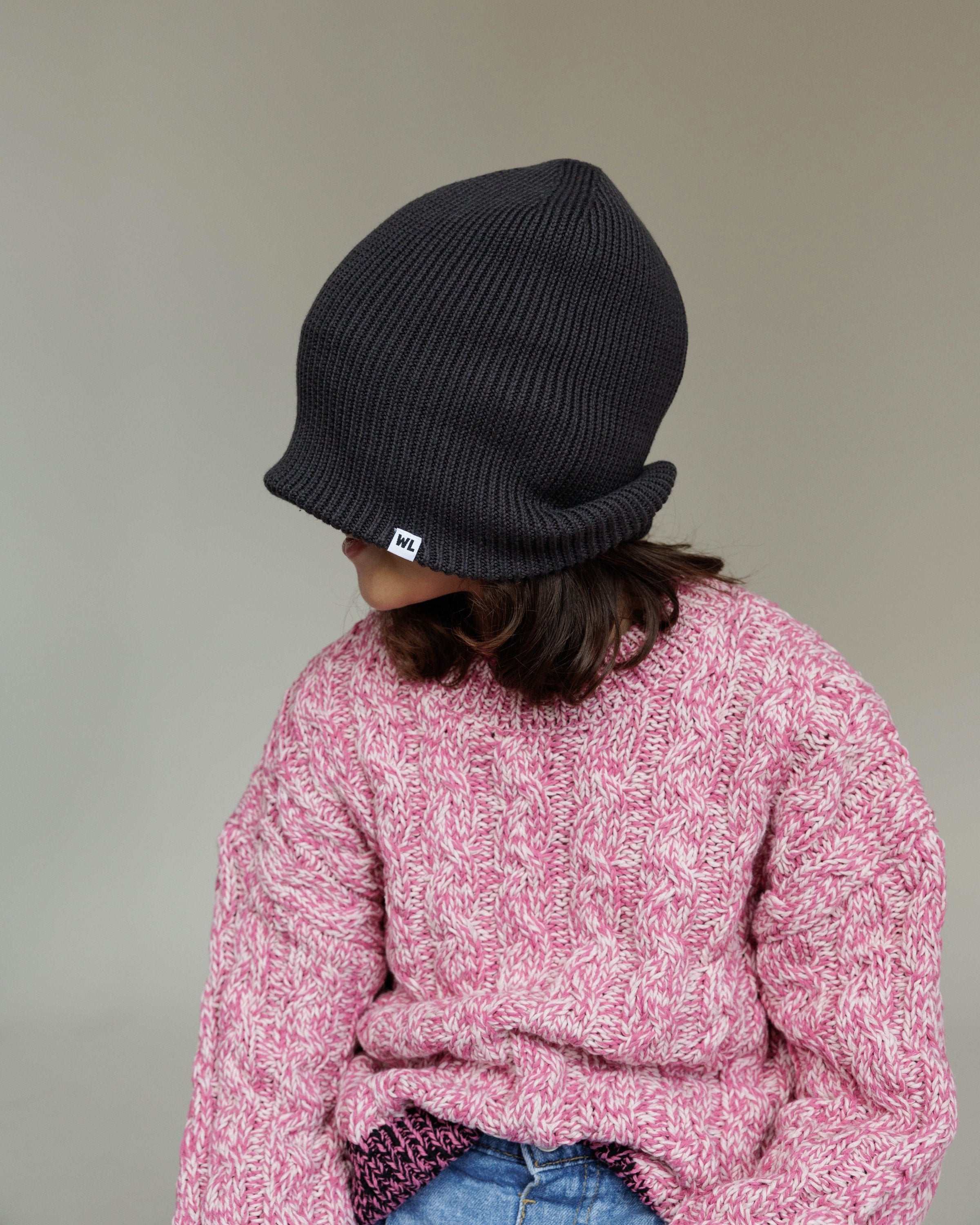 Satin Lined Beanie in Slate-Kids