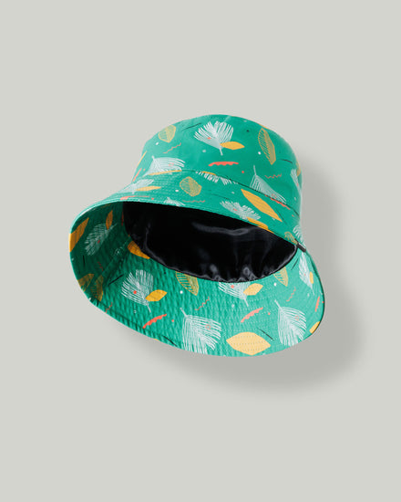 Satin Lined Printed Bucket Hat in Flora