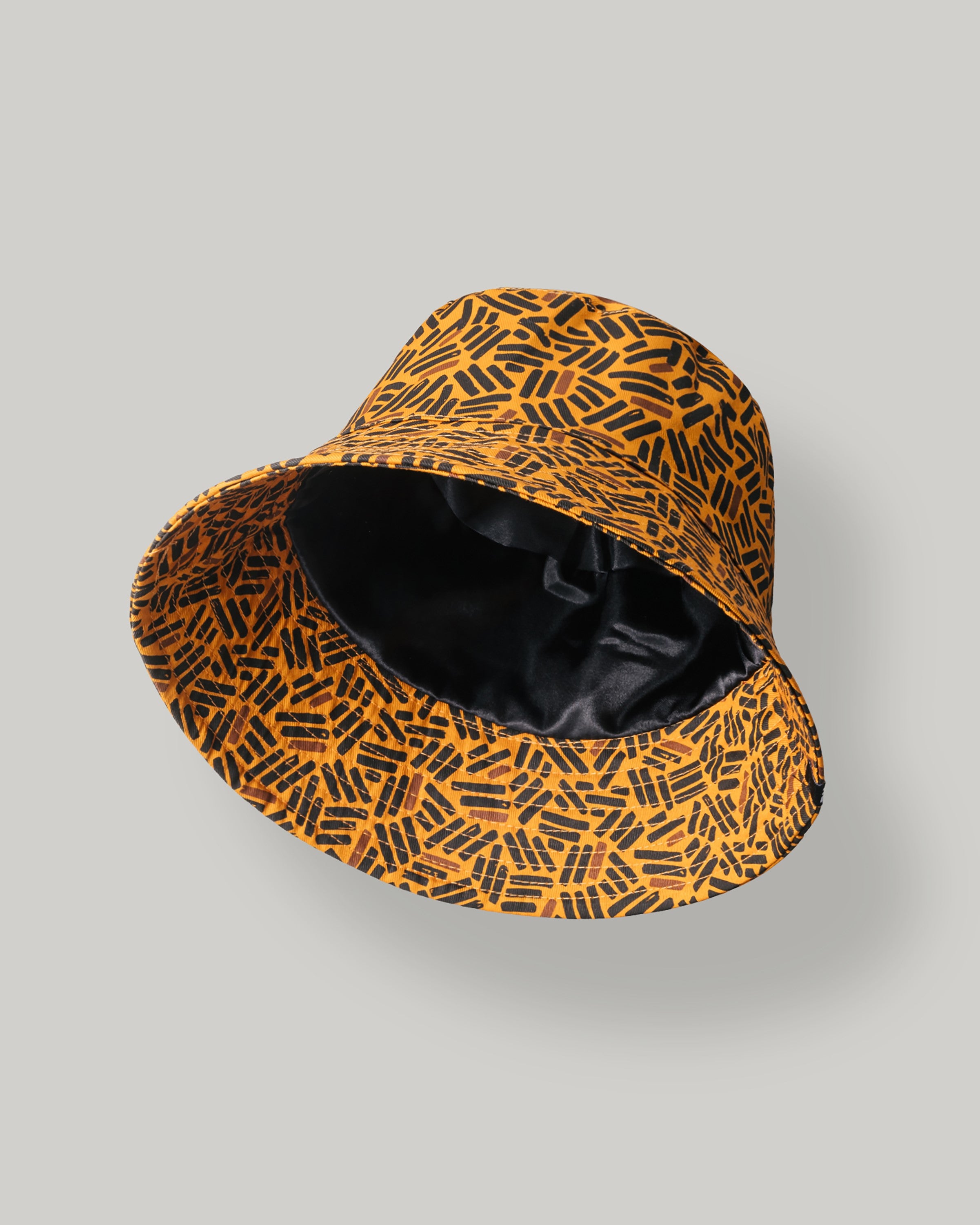 Satin Lined Printed Bucket Hat in Umber