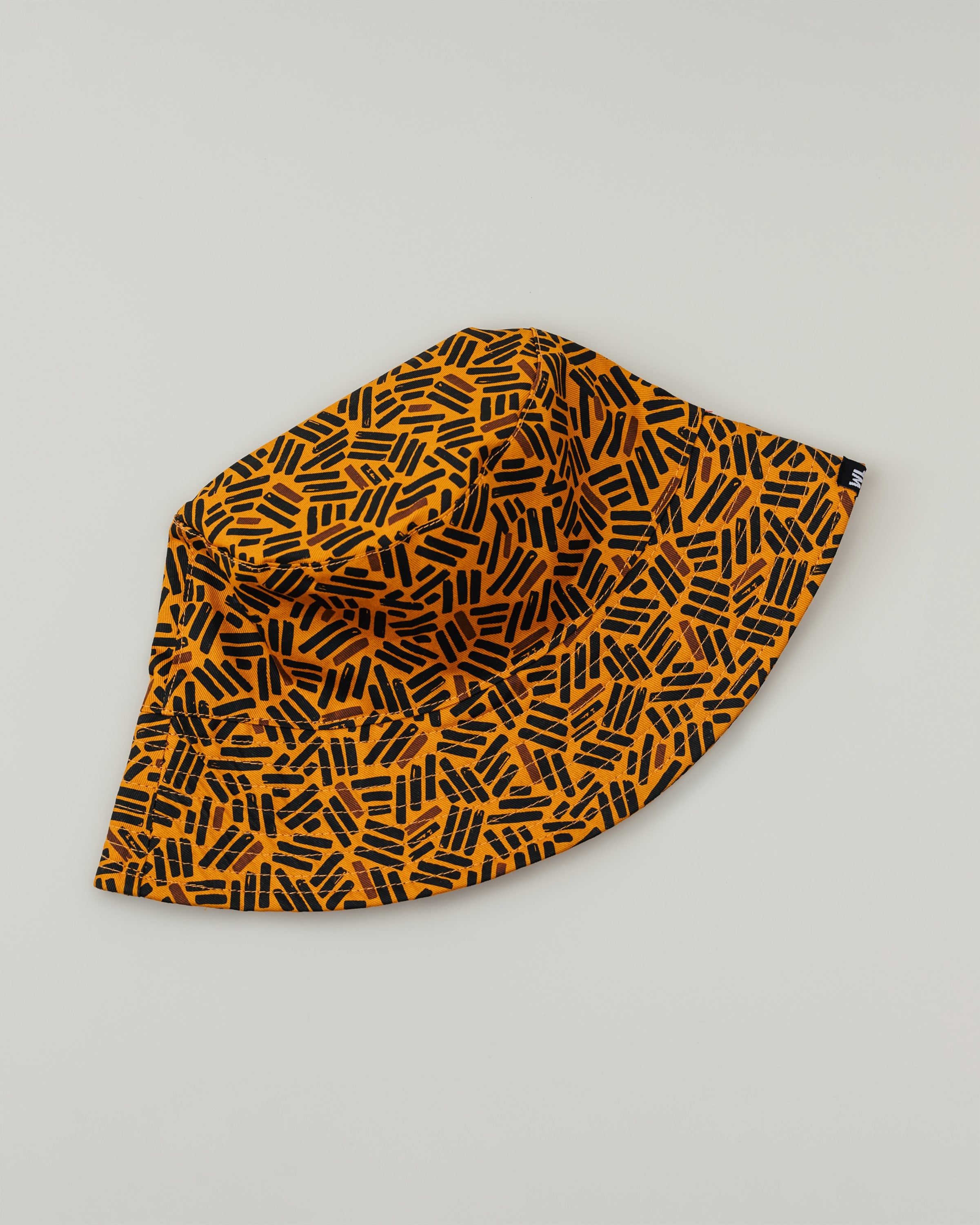 Satin Lined Printed Bucket Hat in Umber