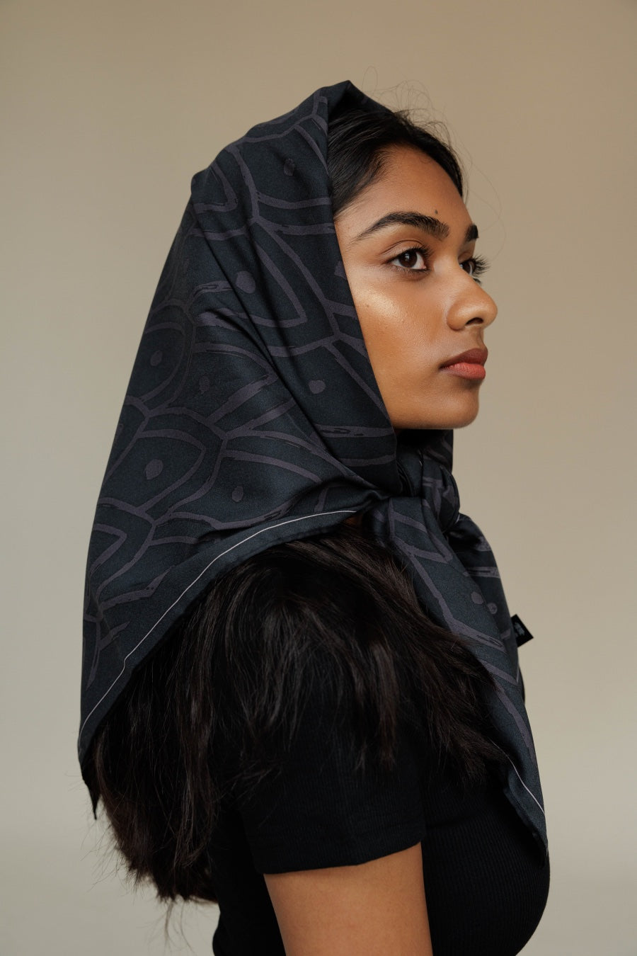 Satin Head Scarf in Cove