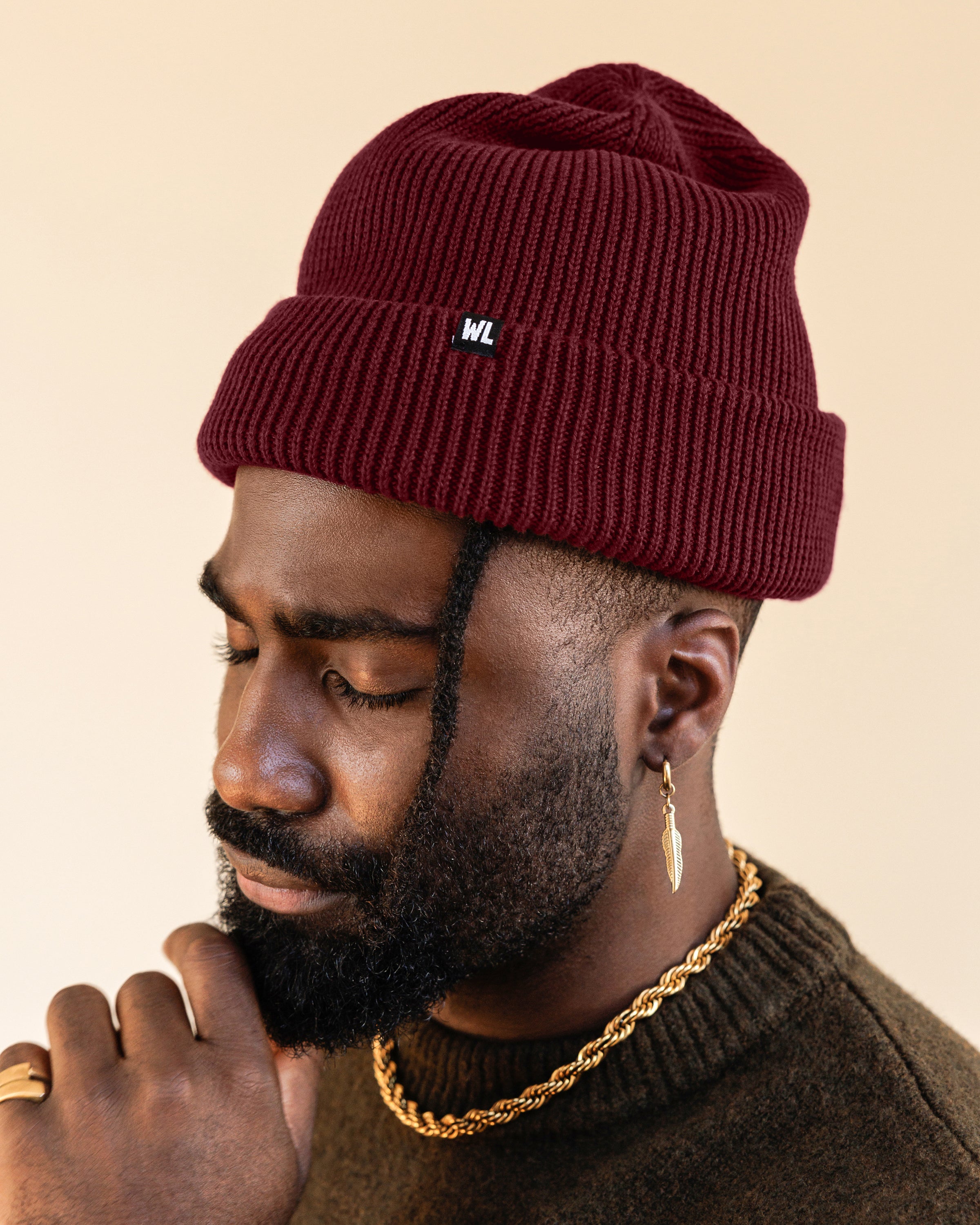 Satin Lined Beanie in Plum