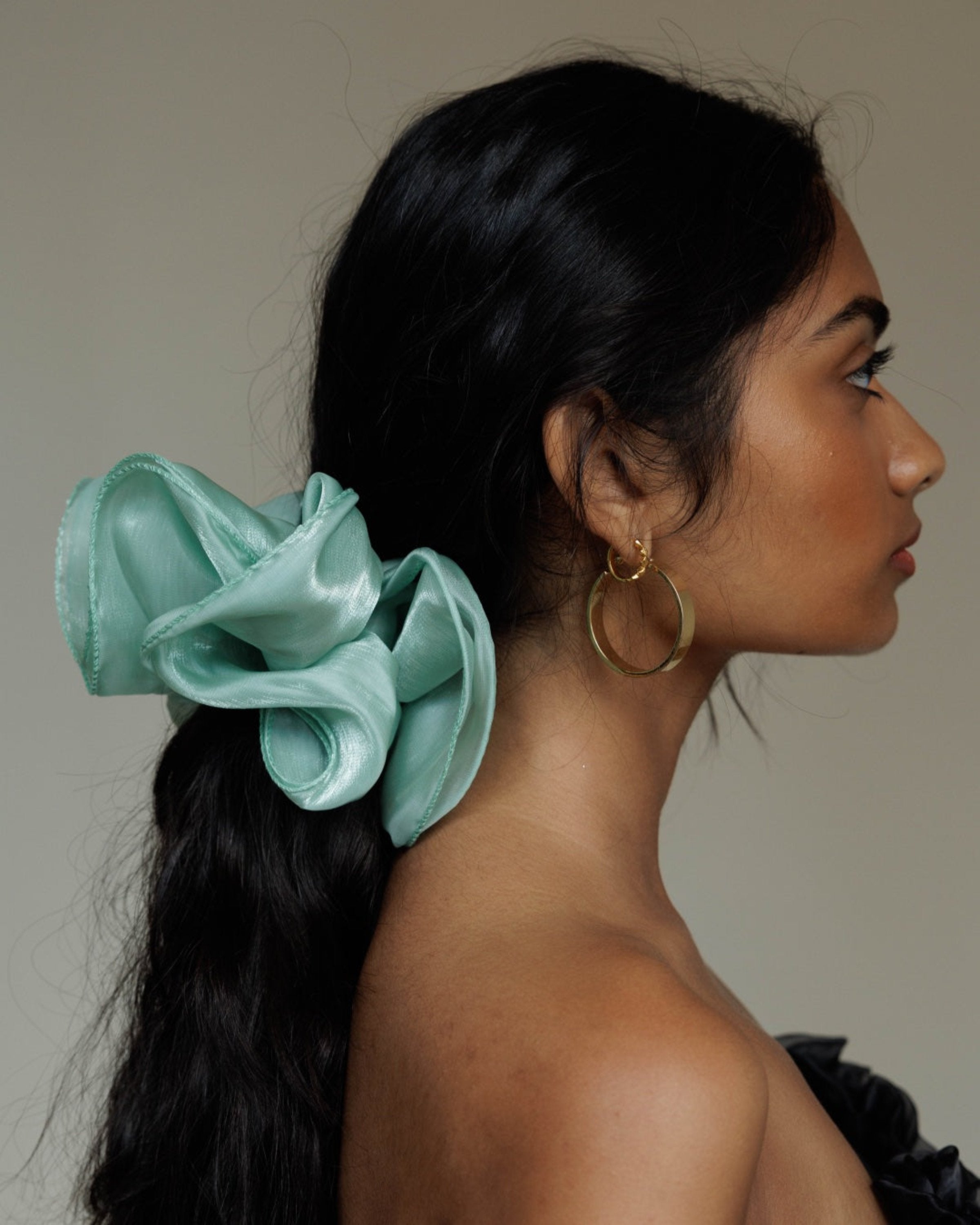 Sheer Floating Scrunchie in Mystic Mint