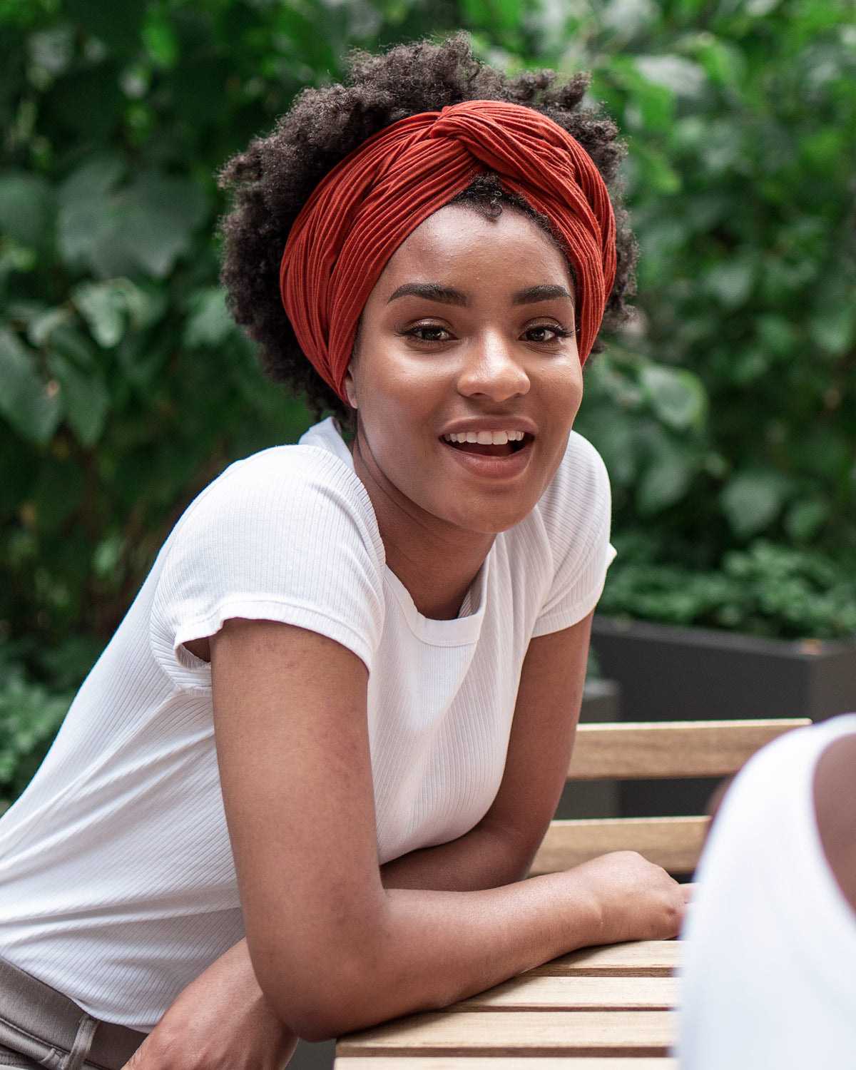 Pleated Head Wrap in Sienna