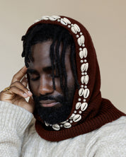Satin Lined Cowrie Shell Balaclava in Umber