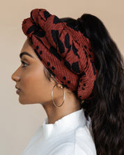 Printed Pleated Head Wrap in Adisa