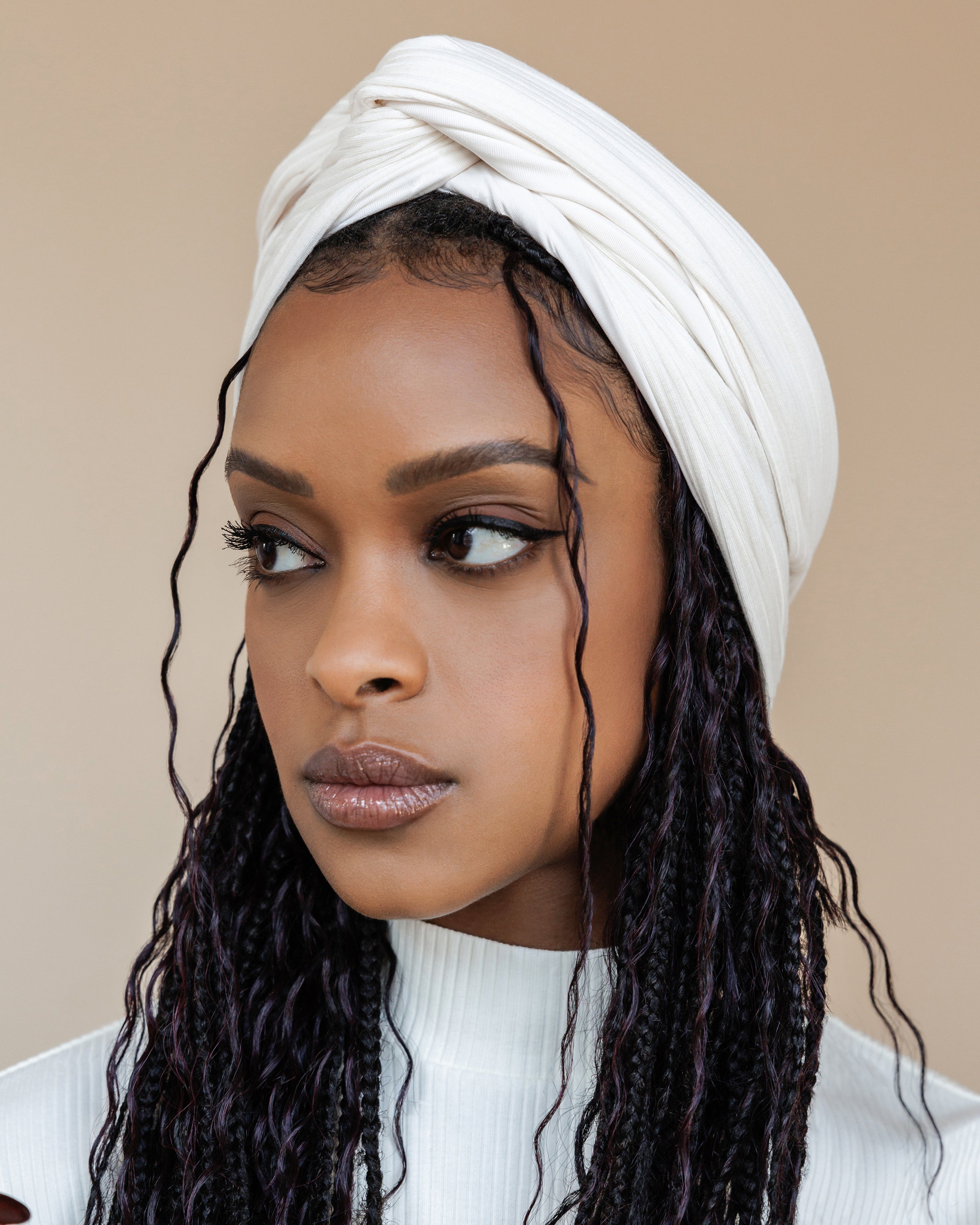 Premium Soft Lined Turban in Dove