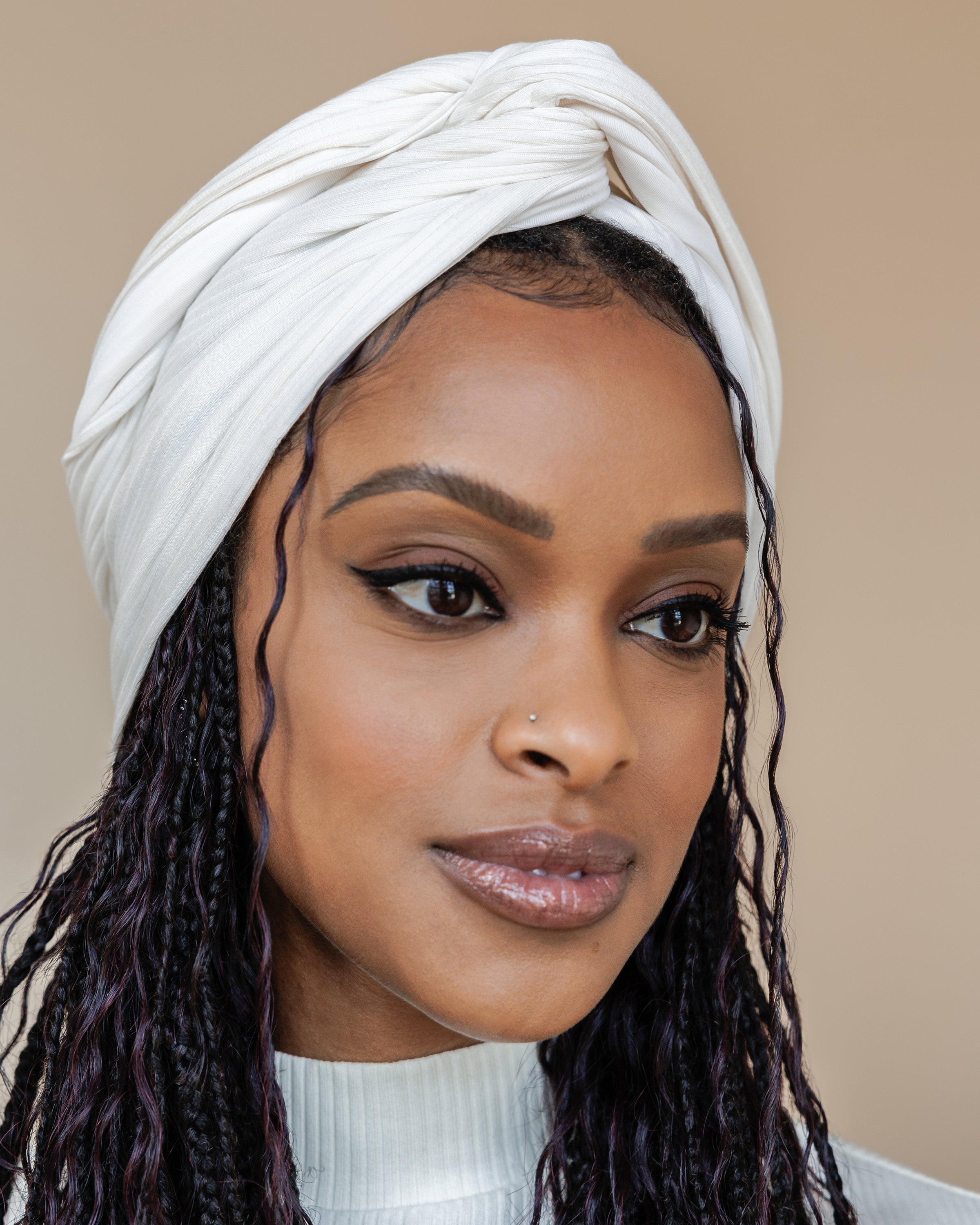 Premium Soft Lined Turban in Dove