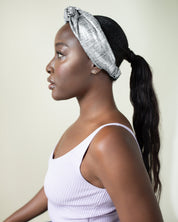 The Wrap Life Allure Knotted Headband in Silver Silver Headband