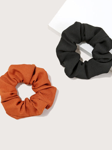 Allure Two-pack Knitted Scrunchie- Paprika & Black