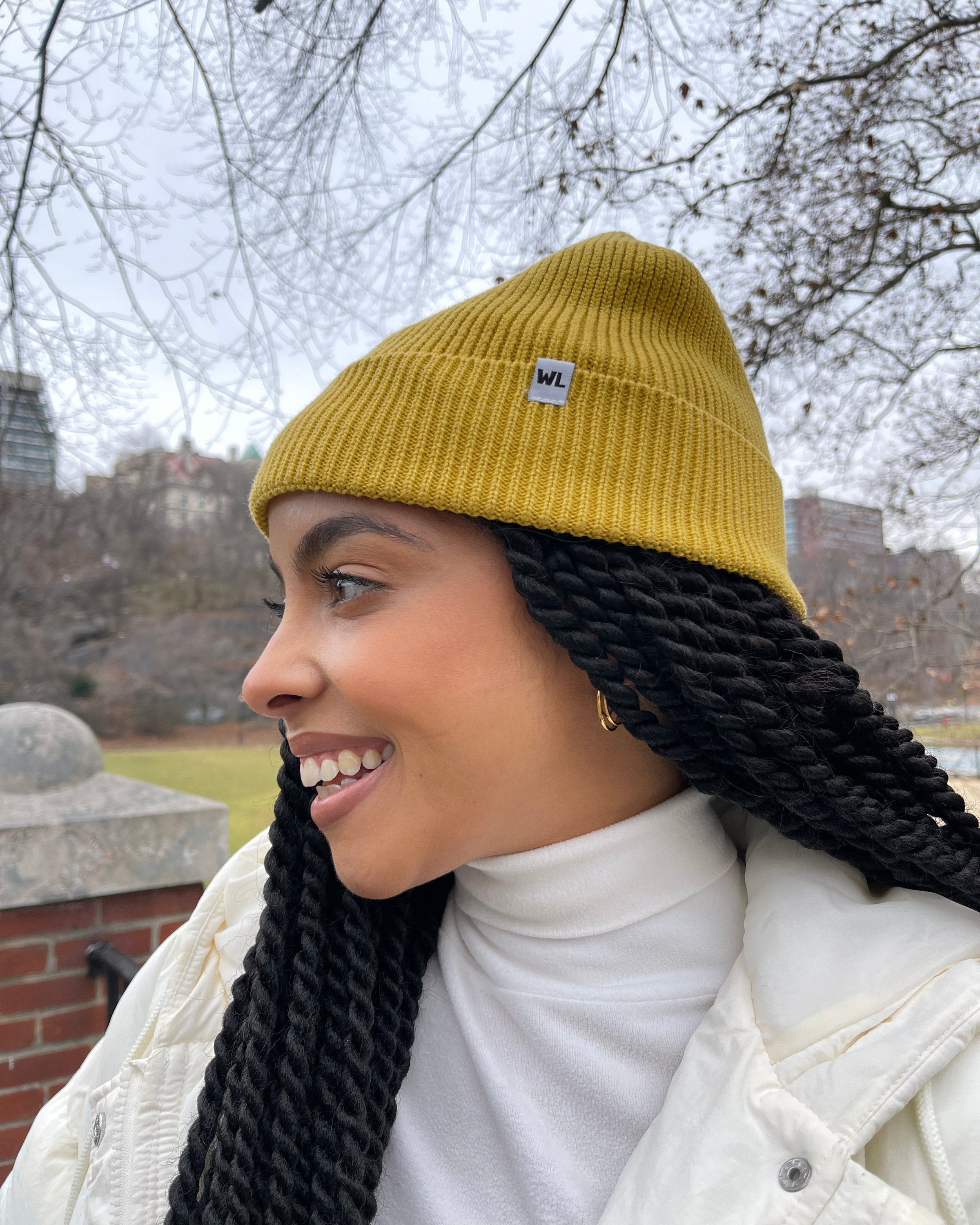 Cuffed Satin Lined Beanie in Citrine – The Wrap Life