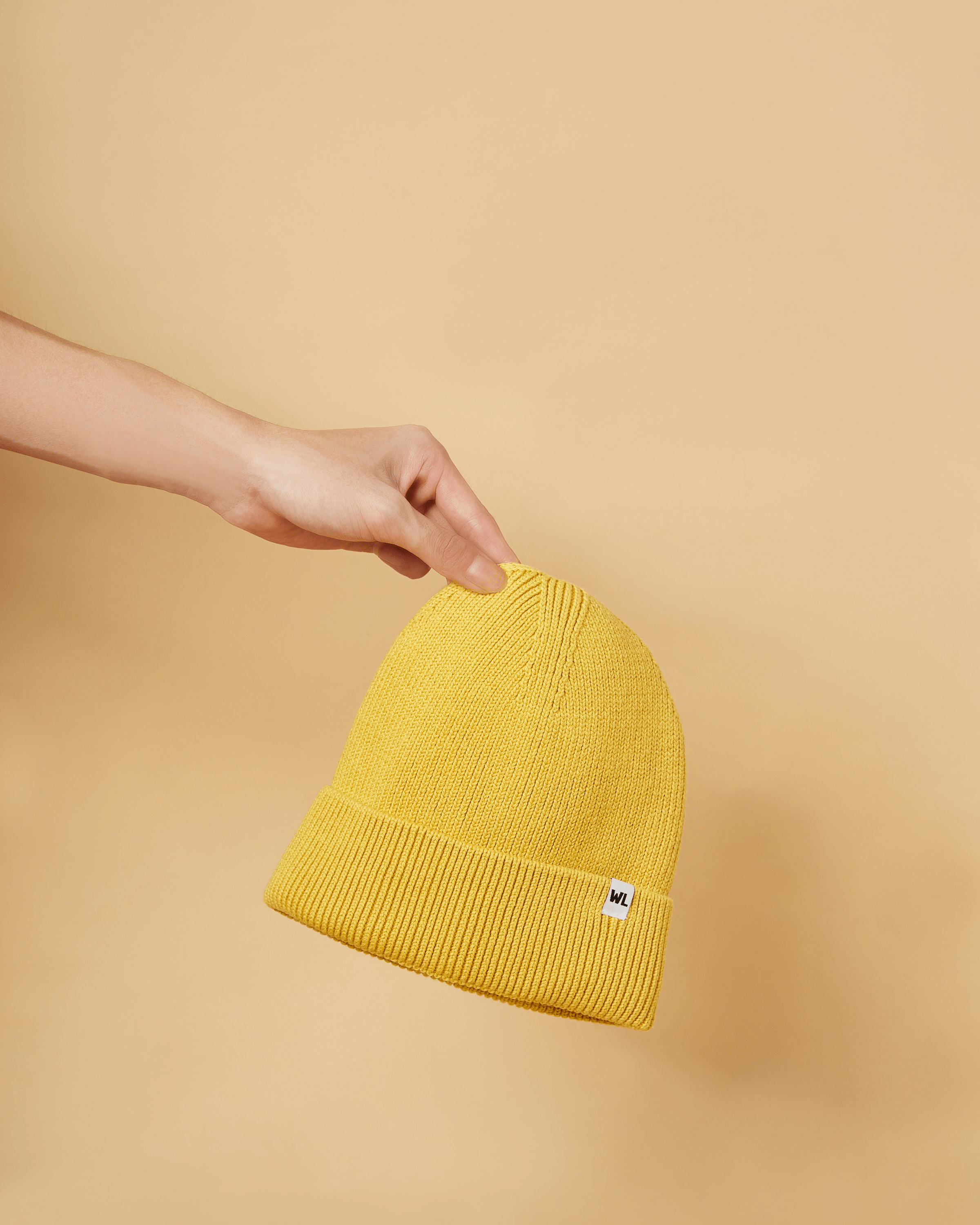 The Wrap Life Cuffed Satin Lined Beanie in Citrine Yellow Hat