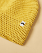 The Wrap Life Cuffed Satin Lined Beanie in Citrine Yellow Hat