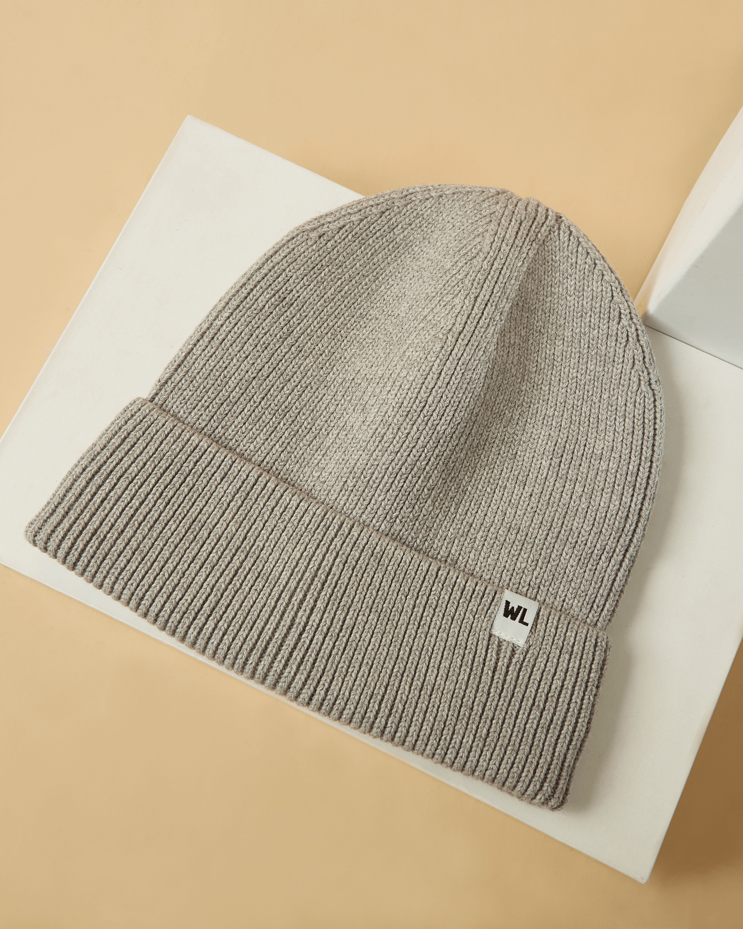 The Wrap Life Cuffed Satin Lined Beanie in Dove Grey Grey Hat
