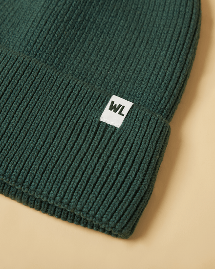 The Wrap Life Cuffed Satin Lined Beanie in Hunter Green Hat