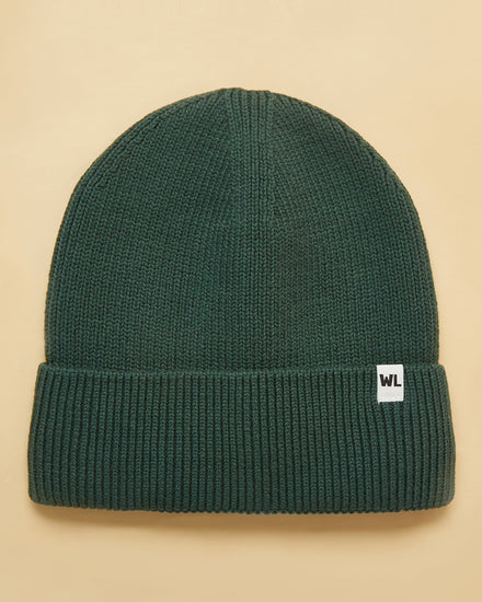 The Wrap Life Cuffed Satin Lined Beanie in Hunter Green Hat