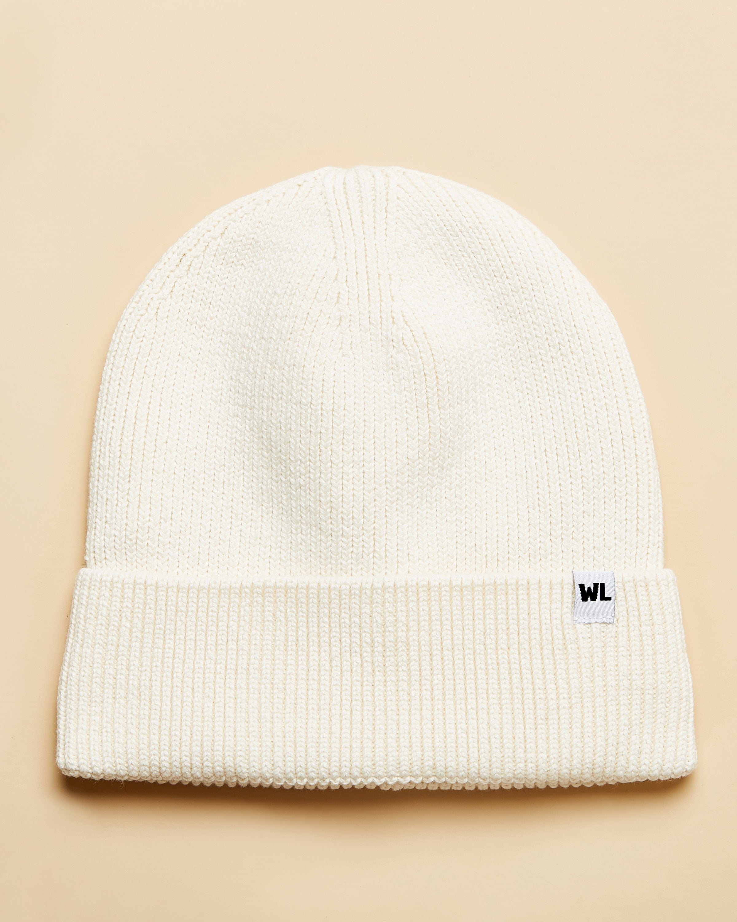 The Wrap Life Cuffed Satin Lined Beanie in Tusk White Hat