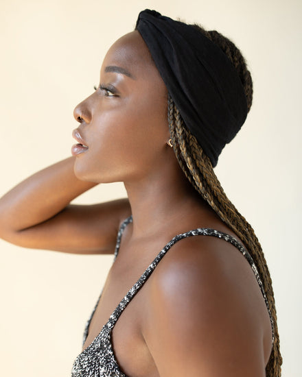 The Wrap Life Dainty Turbanette in Onyx Black Turbanette