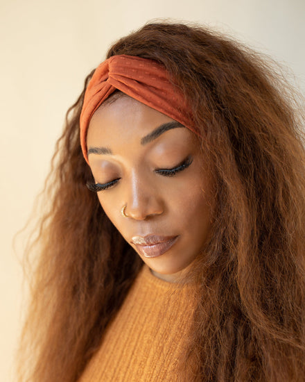 The Wrap Life Dainty Turbanette in Sienna Brown Turbanette